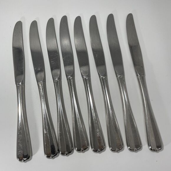 Oneida GALA IMPULSE Stainless Flatware Set of 8 Dinner Knife Knives Vintage 9” - Picture 7 of 7